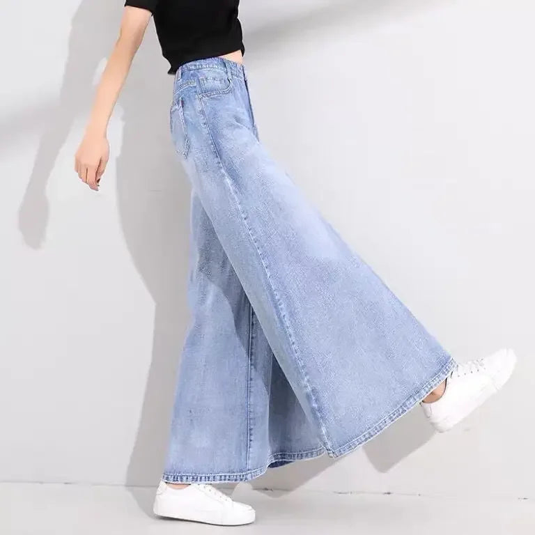 Women Jeans 2024 New Cotton Full Length Softener  Wide Leg Pants