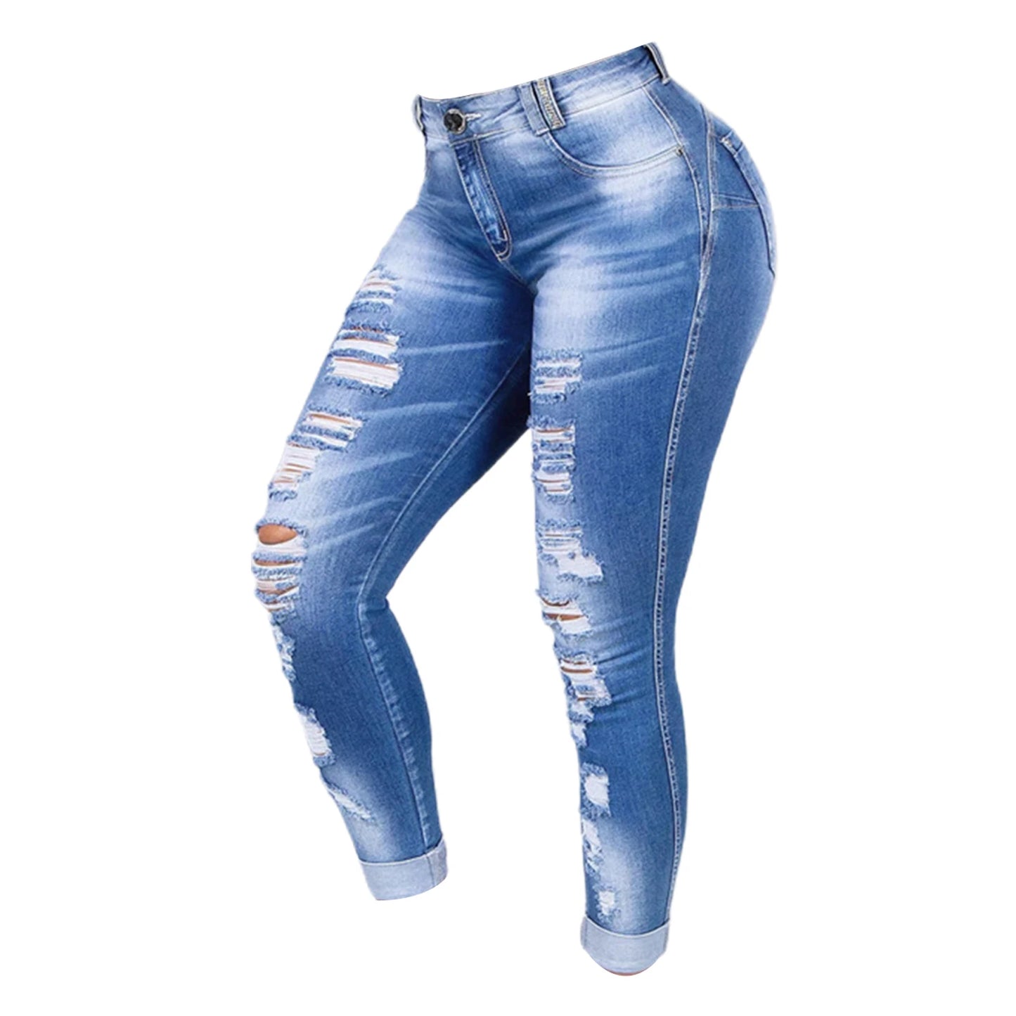 Women Fashion Hip Hop Broken Holes Denim Jeans