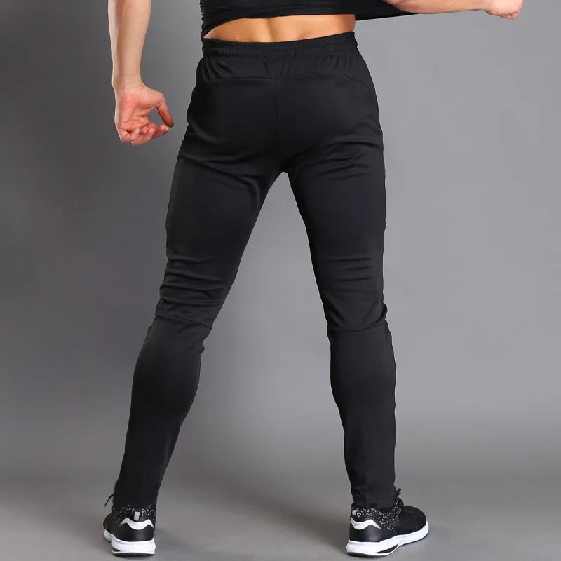 Men Sport Pants Print Training Gym Pants Zipper Pocket Sportpants Slim Fit Bodybuilding Trousers Jogger Running Sweatpants