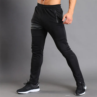 Men Sport Pants Print Training Gym Pants Zipper Pocket Sportpants Slim Fit Bodybuilding Trousers Jogger Running Sweatpants