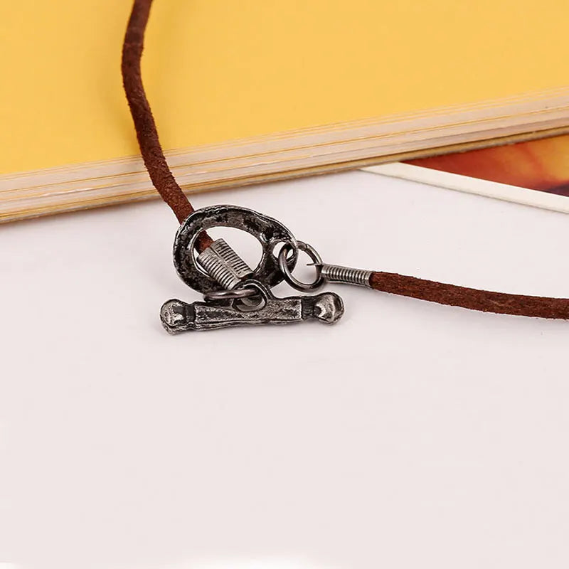 NIUYITID Men Leather necklaces & pendants Vintage