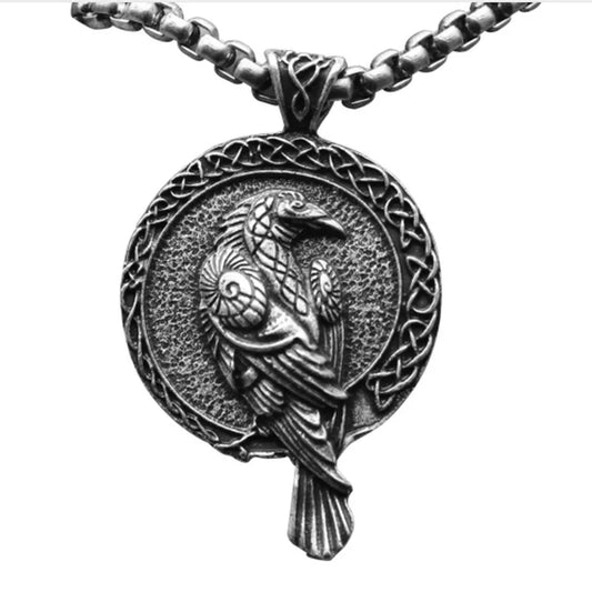 Odin Raven Talisman Amulet Viking Male Pendant Necklace