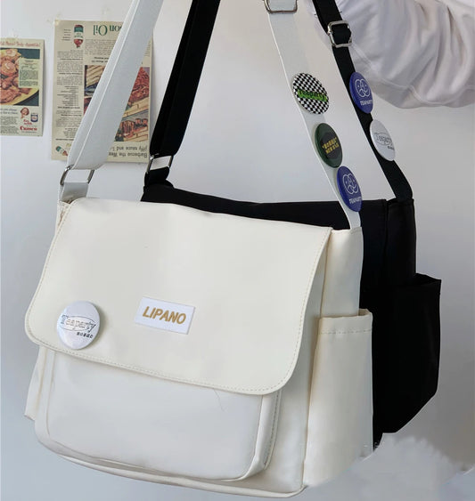 Waterproof Nylon Messenger Bag for College Students
