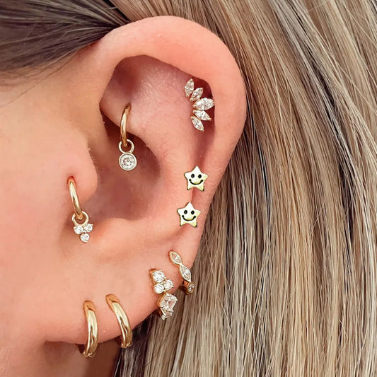 Tragus Rook Piercing Drop Earring Women Star Helix Lobe