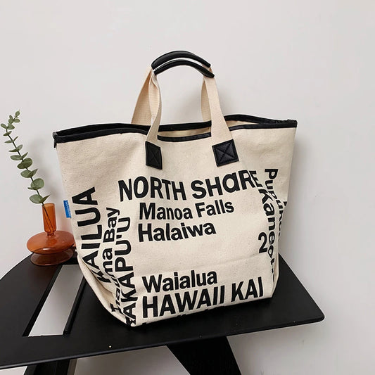 Shopping Bag Casual Tote Bag For Women Quality Canvas Portable