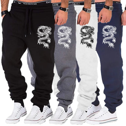 New Fashion dragon print Joggers Men