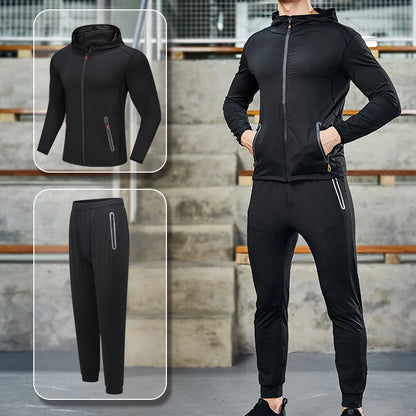 Running Jacket Hooded Jogging Tight Sportswear Quick Dry