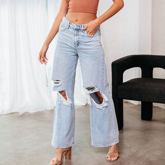 Ripped Slimming Jeans For Women